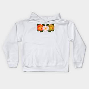 Flower Trio: Orange, White, Amber Kids Hoodie